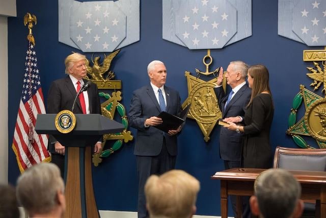 Trump Visits Department of Defense US 27 Jan 2017