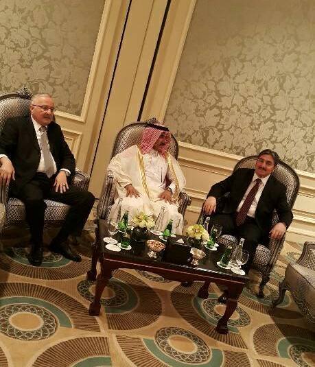 Ahmet Demirok (Right) and Zahi Alsamadi (Left) seen with MOFA Secretary General Qatar