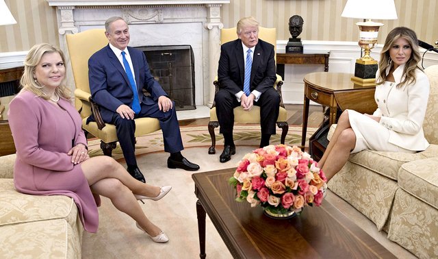 US President Trump and US First Lady receives Israeli PM Benjamin Netanyahu and Wife Sara