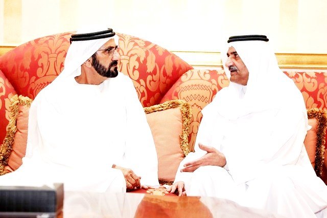 Sheikh Mohammed bin Rashid, Vice President and Ruler of Dubai (Left) offers condolences