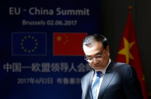 Chinese Premier Li Keqiang arrives to attend the EU-China Summit in Brussels, Belgium June 2, 2017. Pic Reuters