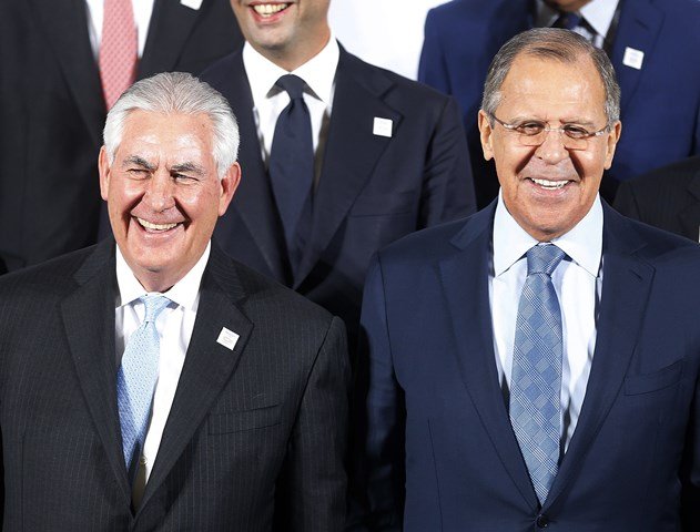 Tillerson and Lavrov first meeting in Bonn Pic Chicago Tribune