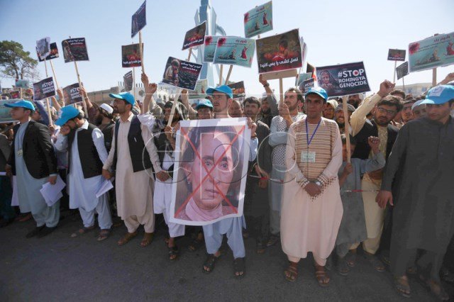 Afghans Protest 2nd day Ongoing Violence in Myanmar