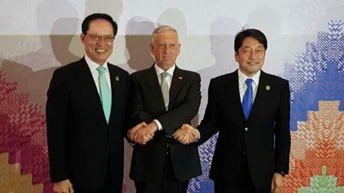 US, Japanese & Korean Defense Ministers Meet in Clark, Philippines, Condemned North Korean’s Provocations