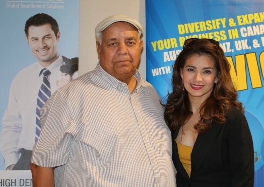Isabel Granada seen with Ashraf Siddiqui, Editor www.asiantelegraphqatar.com at a Press Conference recently held in Doha