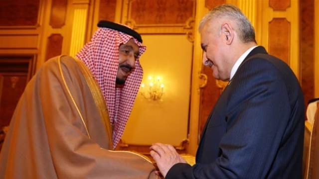 Yildirim, right, and Salman met in Riyadh amid signs of strains in ties Pic Anadolu