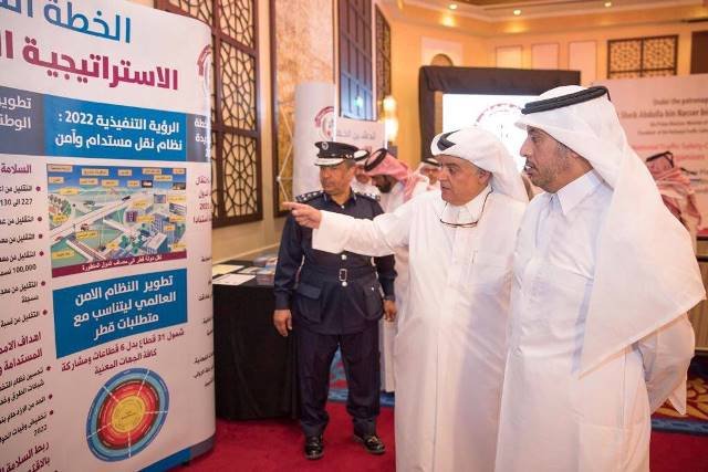 Prime Minister & Interior Minister of Qatar Sheikh Abdullah bin Nasser AlThani is briefed