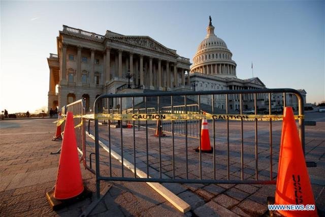 U.S. Capitol Washington D.C., seen shut down since US Senate failed to release short-term funding bill, Pic Xinhua 08 Feb 2018