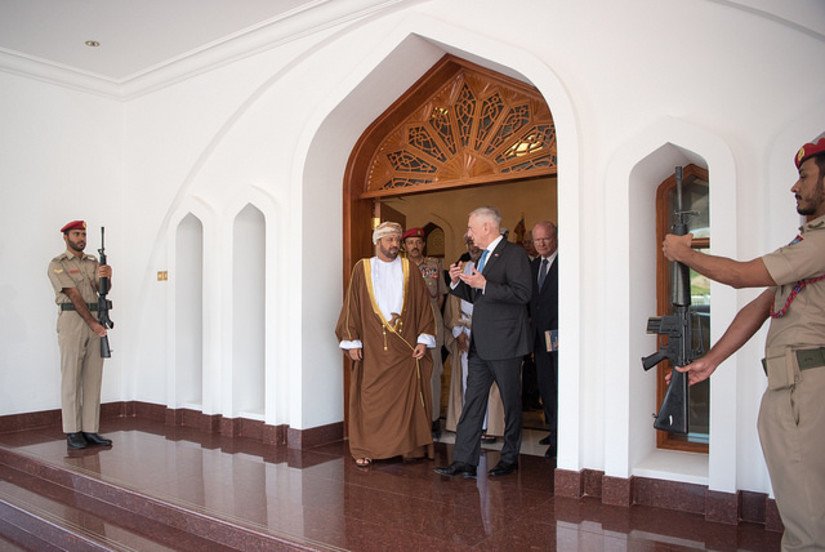 Defense Secretary James N. Mattis meets with Omani Defense Minister Sayyid Badr al Busaidi in Muscat, Oman, Pic US DOD