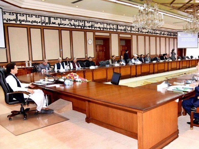 PM Imran chairs first cabinet meeting in Islamabad on Monday., Pic APP