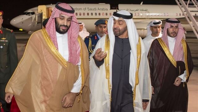 Prince Mohamed bin Salman and Sheikh Mohamad bin Zayed AlNahyan, a file picture Anadolu News