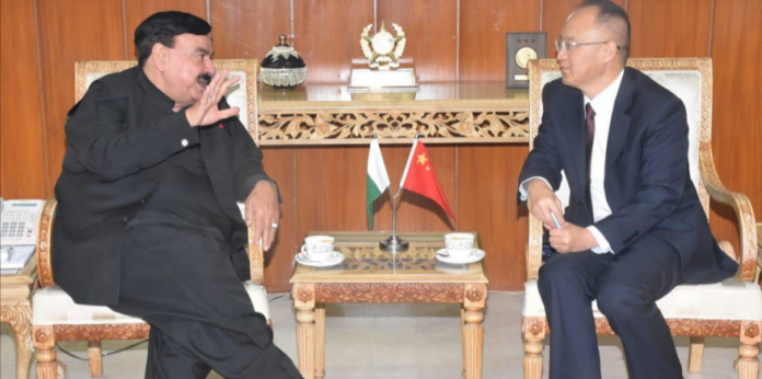 Pak Interior Minister Sheikh Rashid Ahmed meets Nong Rong, Chinese envoy to Pakistan