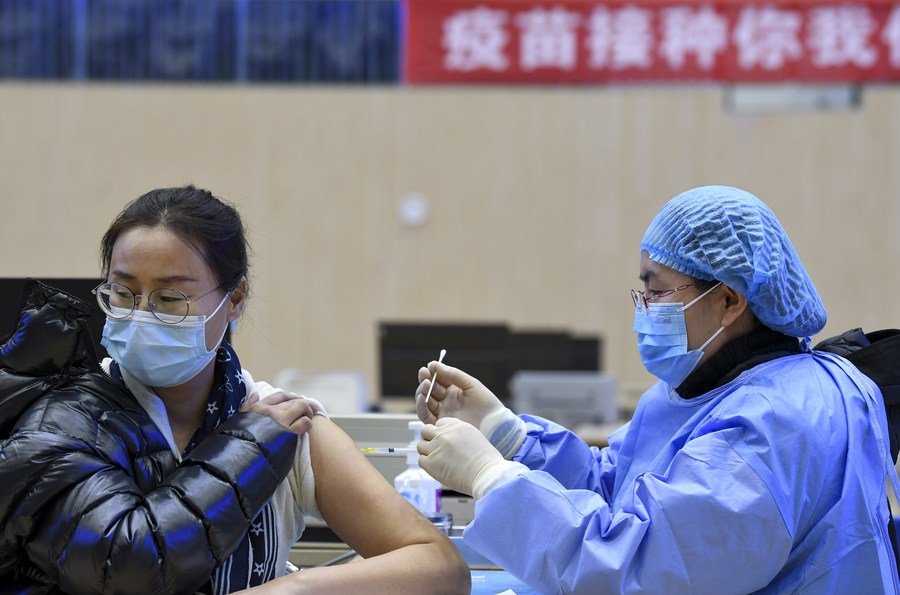 A citizen receives a dose of COVID-19 in Yinchuan, Ningxia Hui Jan 02 2022