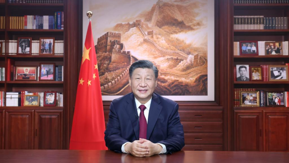 Chinese President Xi Jinping delivers a New Year address Pic Xinhua