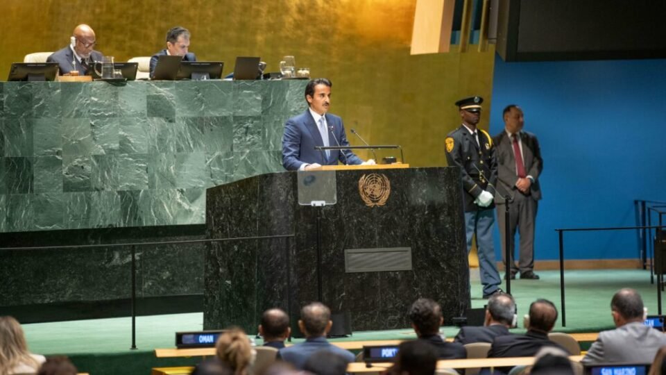 HH Amir Of Qatar Calls For Support to Palestinians in UN Speech