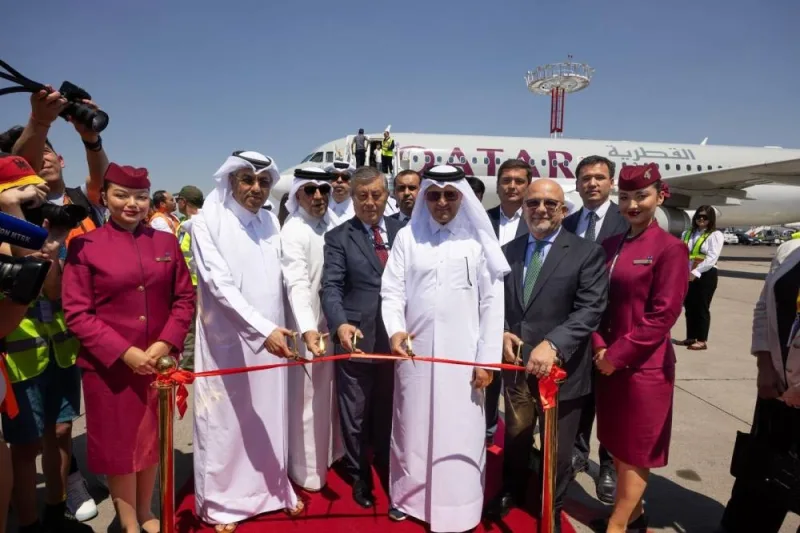 Qatar Airways Maiden Flight Lands at Tashkent Airport, Launches 4-Weekly Flights