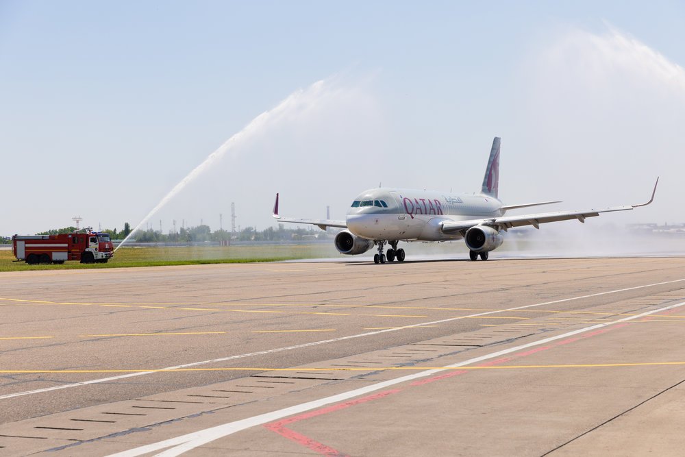 Qatar Airways Maiden Flight Lands at Tashkent Airport, Launches 4-Weekly Flights