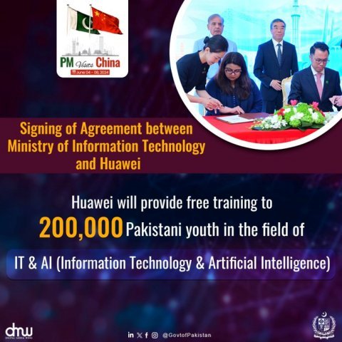 China-Pakistan To Boost Bilateral Relations; Signs 32 MoUs; Huawei To Train 200,000 Pakistani Youth In IT and AI