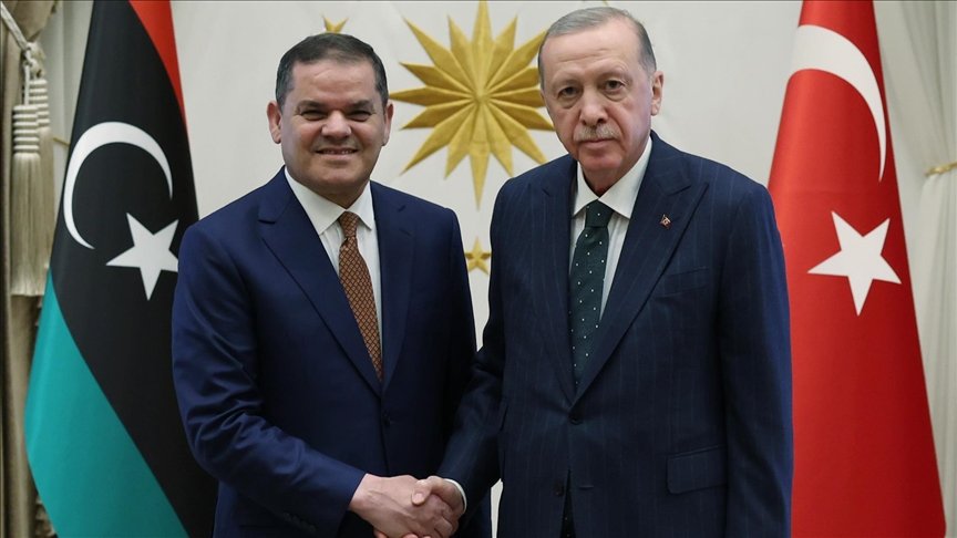 Turkish President Erdogan and Libyan PM Abdul Hamid Dbeibeh