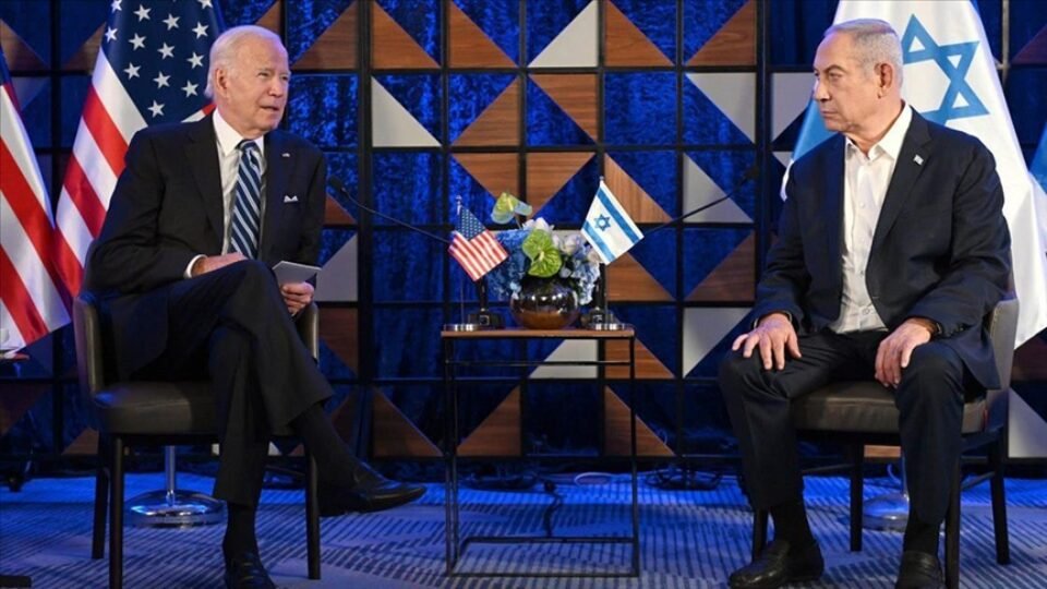 Benjamin Netanyahu with US President Biden in white House